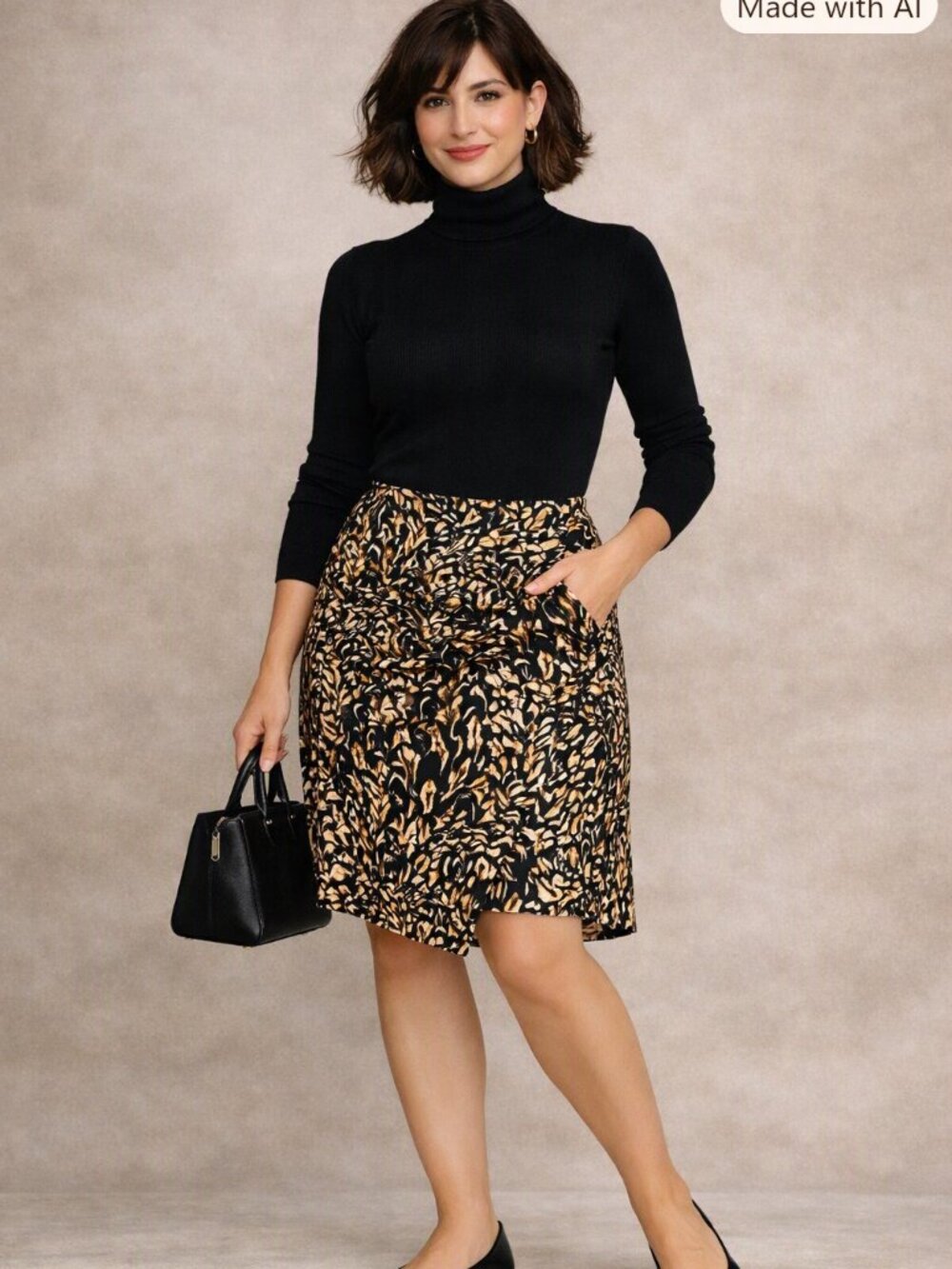 Bar III Faux Wrap Asymmetrical Stretch Skirt Size M
